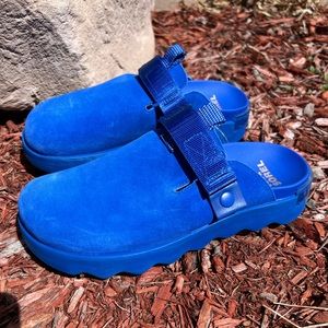 New! Womens Sorel Viibe Blue Suede Adjustable Strap Comfort Clogs. Size 8. Nice!